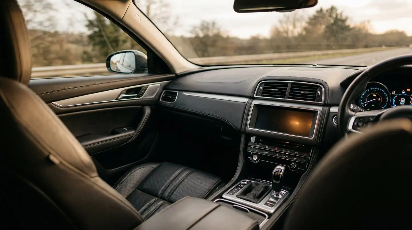 Habitacle cuir et tableau de bord d'un véhicule haut de gamme
